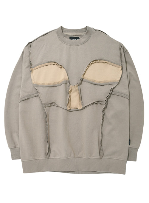 アジョバイアジョ(AJOBYAJO)      Skull Oversized Sweatshirt [Beige]