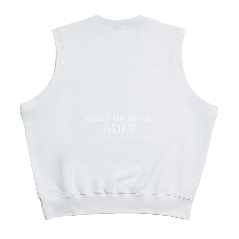 アクメドラビ(acme' de la vie)  ARCH LOGO EMBROIDERY VEST WHITE