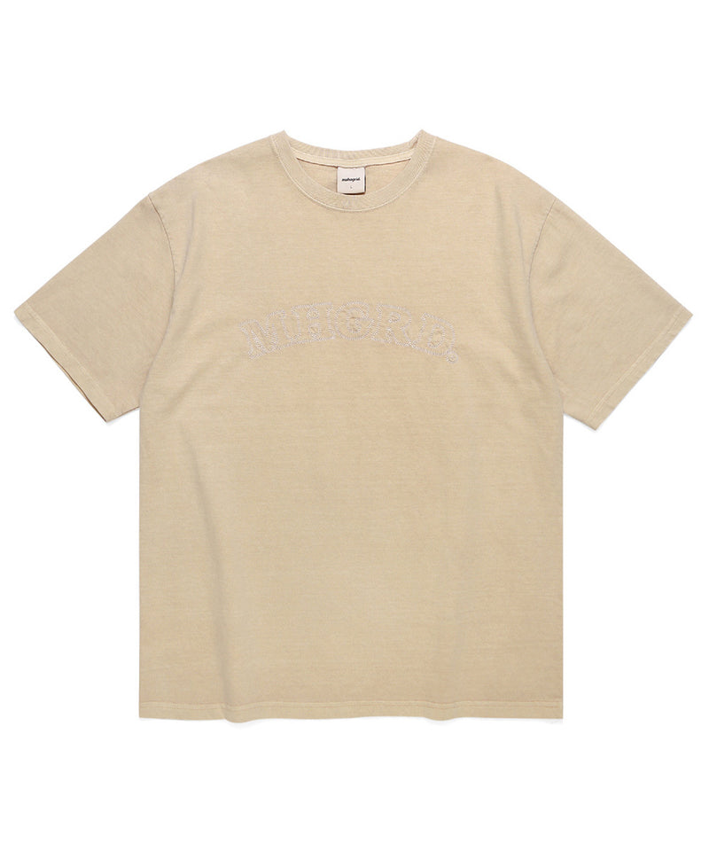 mahagrid (マハグリッド) ARC LOGO PIGMENT TEE [BEIGE]
