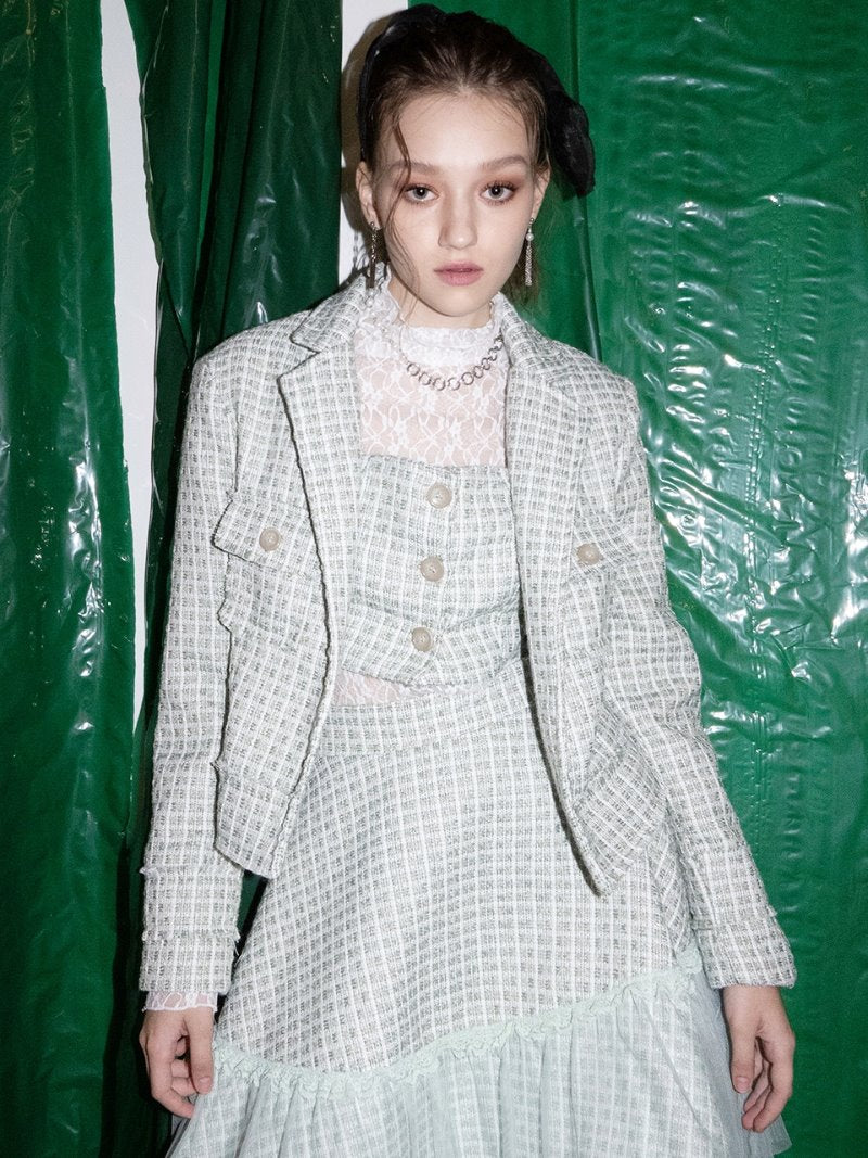 BABLETWO  (ビーエーブルトゥー)  Luna Tweed Jacket [mint]