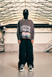 GRAFFITIONMIND(グラフィティオンマインド)          ILLUSION FANTASY CROPPED LAYERED CREWNECK