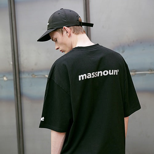 メスノウン(MASSNOUN) DIFFERENT REFLECTIVE OVER-FIT T-SHIRTS MSETS002-BK