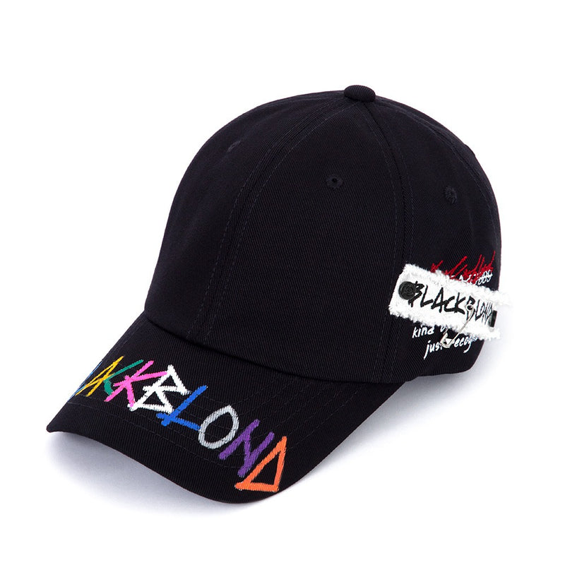 ブラックブロンド(BLACKBLOND) BBD Slogan Patch Rainbow Graffiti Logo Cap (Black)