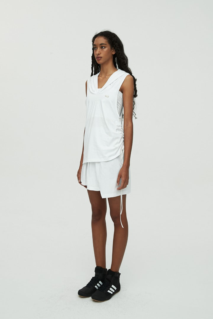 nache(ナチェ) ASSYMETRIC HOODIE PLEATS SKIRT