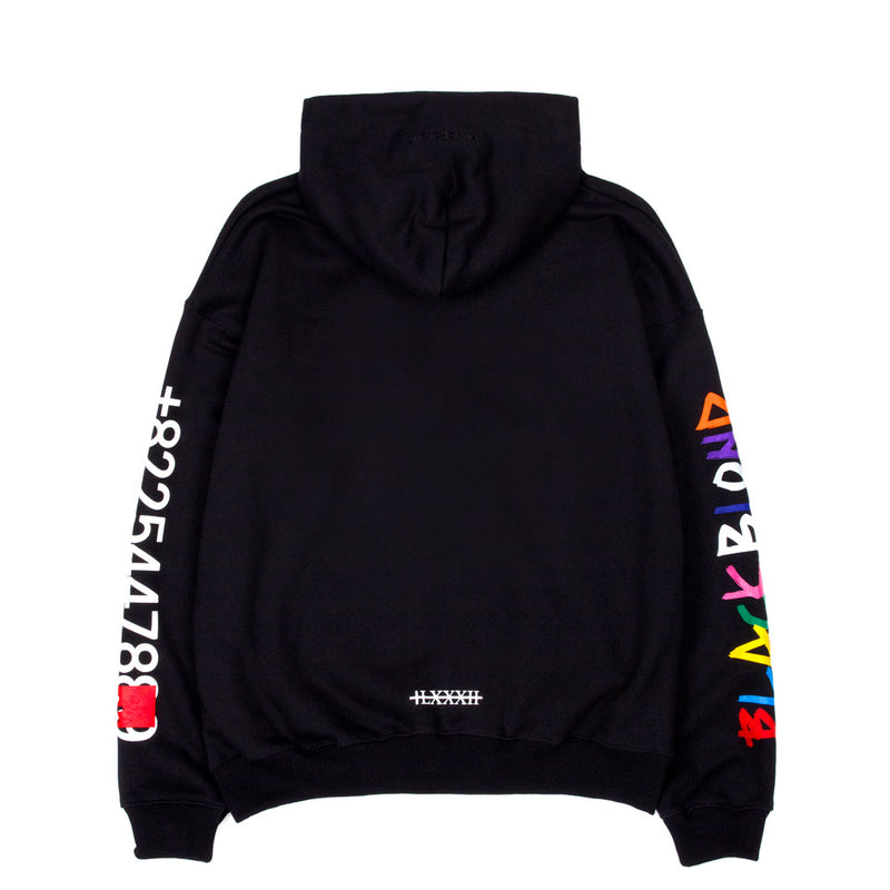 ブラックブロンド(BLACKBLOND) BBD Rainbow Graffiti Logo Number Hoodie (Black)