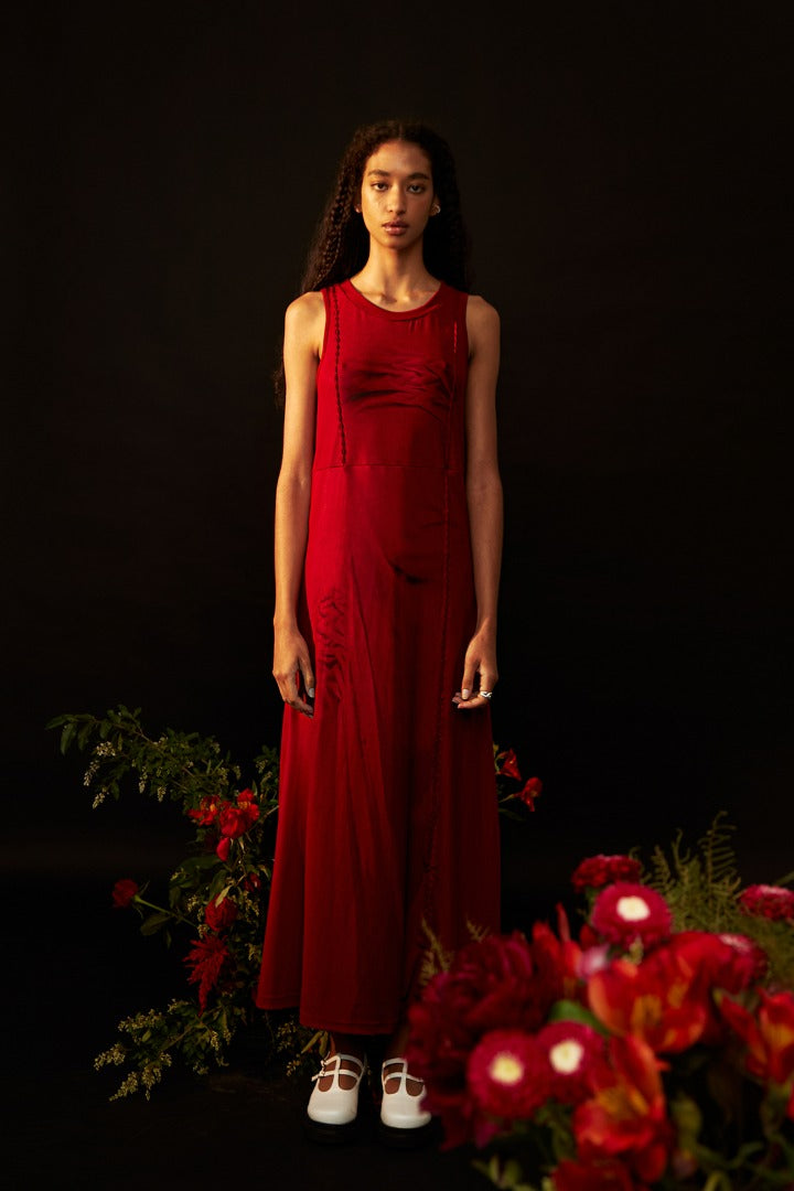 nache(ナチェ) SOLID MAXI DRESS - RED