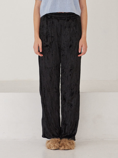 TMO BY 13MONTH（ティーエムオーバイサーティンマンス）VELVET BANDING PANTS (BLACK)