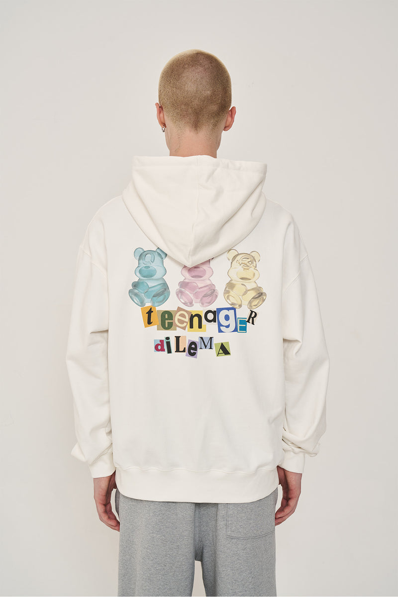 オーワイ(OY) COLLAGE ODOLLY HOODIE-WHITE