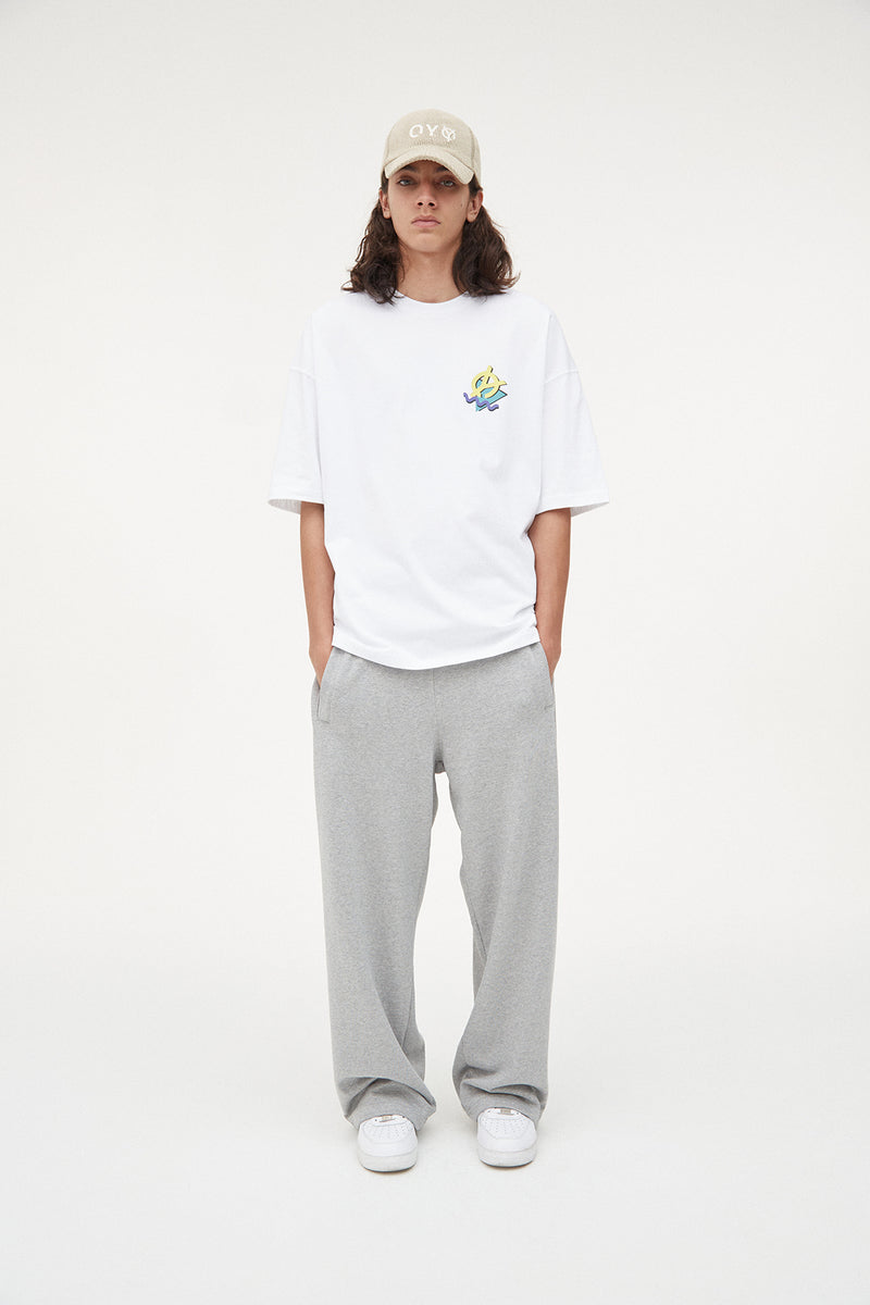 オーワイ(OY) SIDE ONETUCK WIDE SWEAT PANTS-GREY