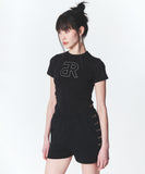 INPREP (インプレップ）Crystal Monogram T-shirt Black