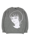 アジョバイアジョ(AJOBYAJO) "Maing" Girl Oversized Wool Knit Sweater [Melange Grey]