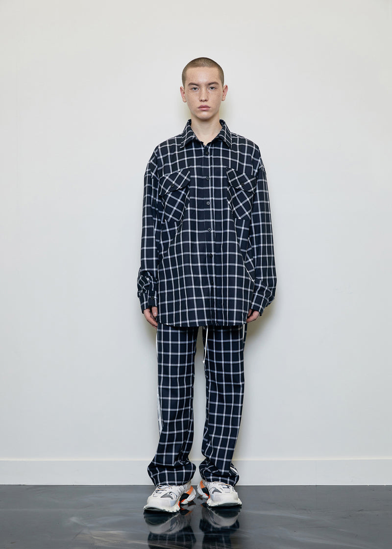 ディープリーク(DPRIQUE) 07 OVERSIZED CHECK SHIRT - NAVY