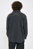 オーワイ(OY) PIGMENT MIX CHECK SHIRTS-BLACK/DARK NAVY