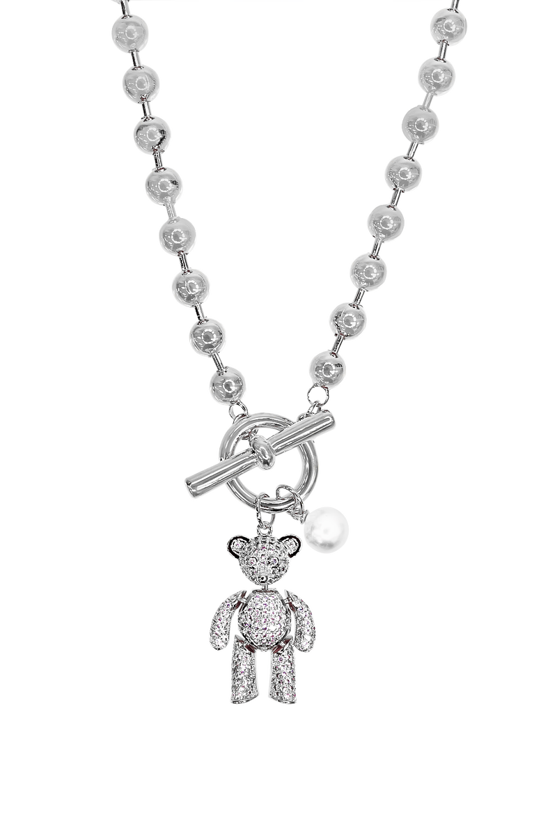 BLACKPURPLE (ブラックパープル) happy bear necklace - SILVER