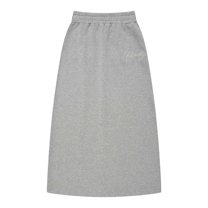 curetty (キュリティー) C LONG SLIT JERSRY SKIRT_GREY