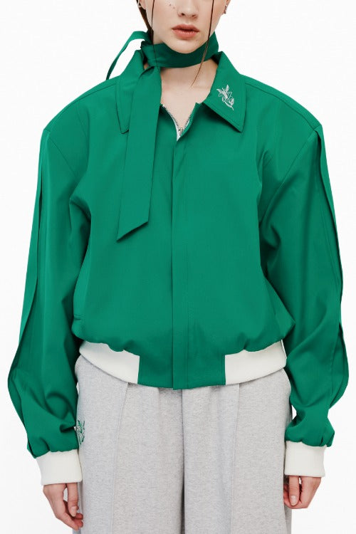イーエスシースタジオ(ESC STUDIO) scarf blouson(green)