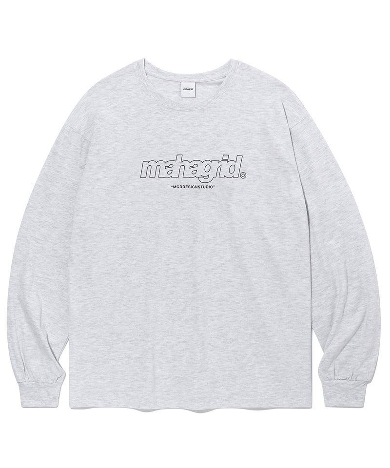 mahagrid (マハグリッド)   THIRD LOGO LS TEE [LIGHT GREY]