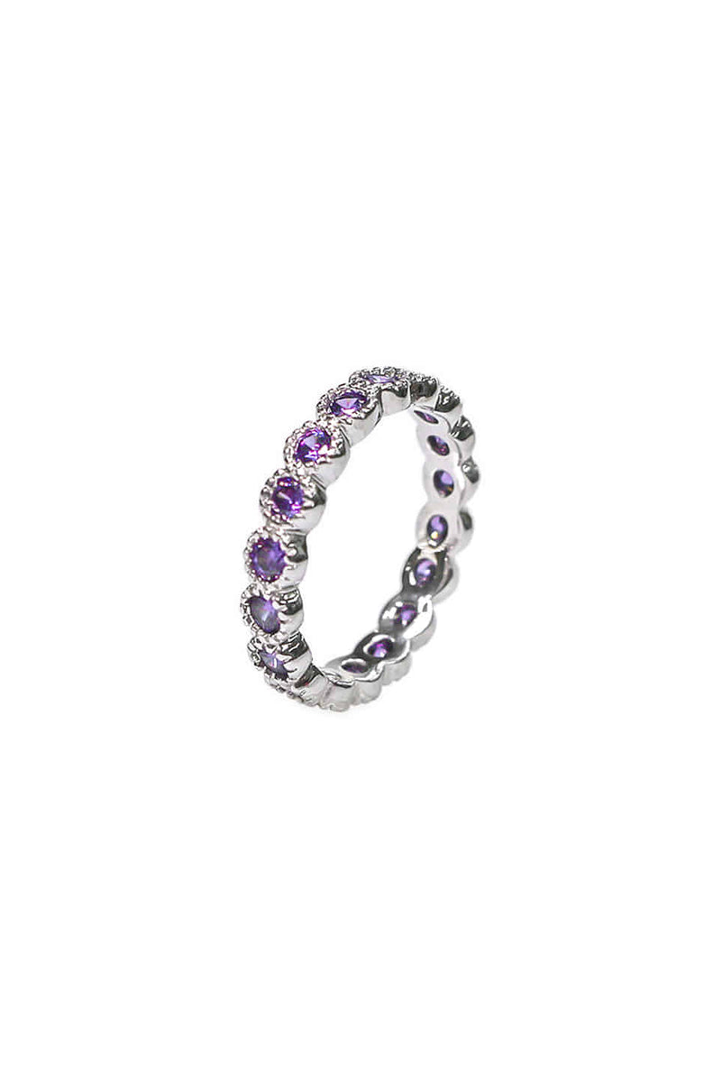 BLACKPURPLE (ブラックパープル)  tenis chain cubic ring M - purple