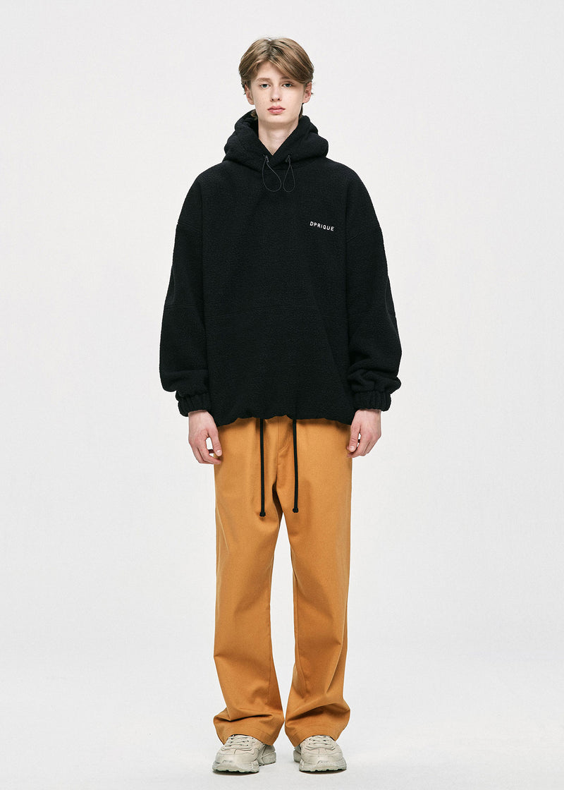 ディープリーク(DPRIQUE)   OVERSIZED FLEECE HOODIE - BLACK