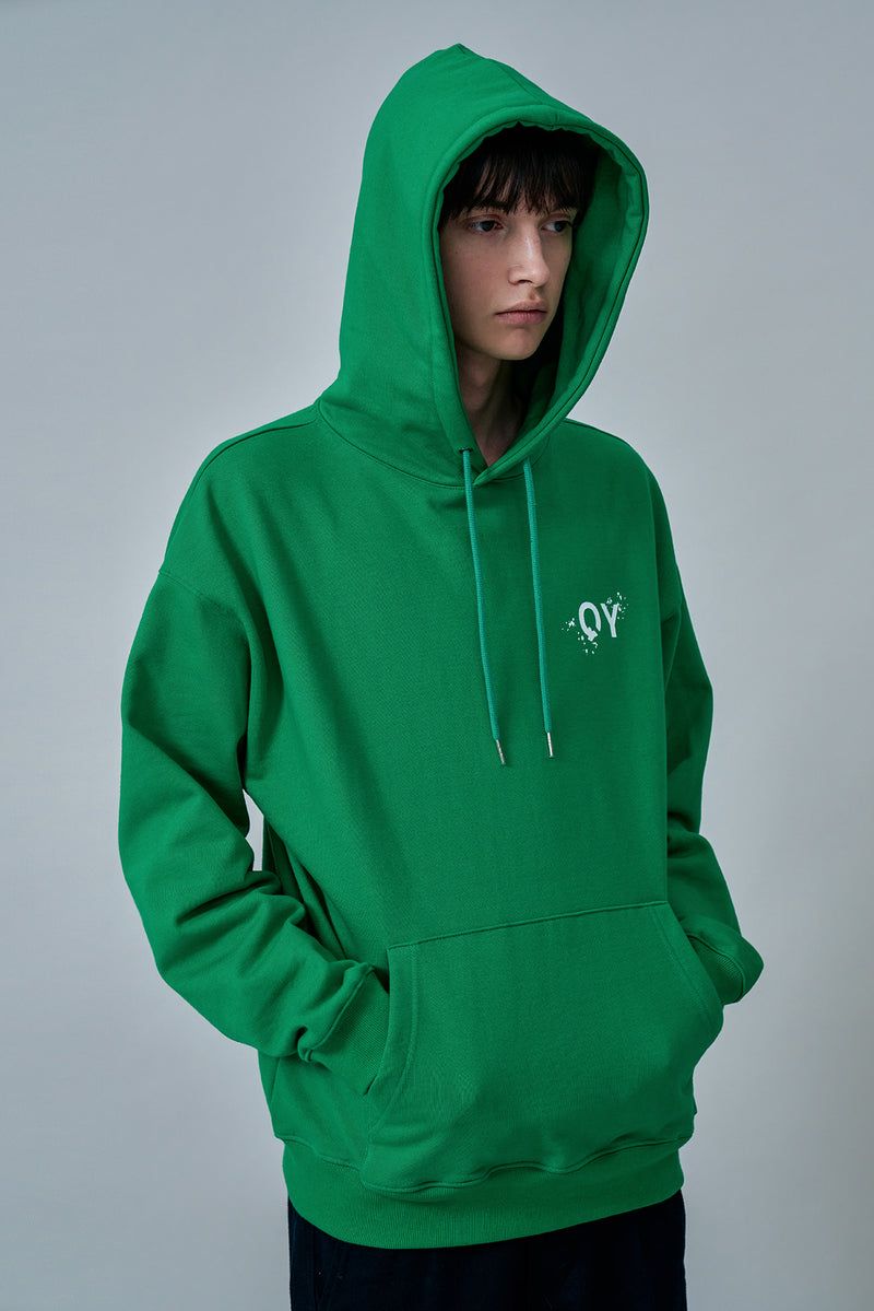 オーワイ(OY) PAINT LOGO HOODIE-GREEN