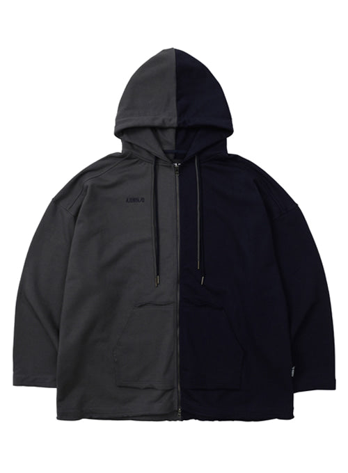 アジョバイアジョ(AJOBYAJO)    Twofold Oversized Zip-up Hoodie [Charcoal]