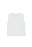 オーワイ(OY) STRIPE LOGO KNIT VEST-WHITE