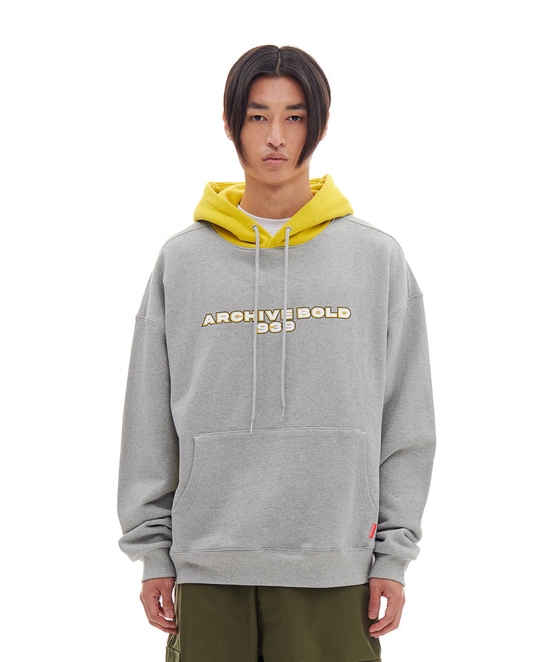 ARCHIVE BOLD (アーカイブボールド)　TWO TONE LOGO HOOD (GRAY)