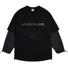 アクメドラビ(acme' de la vie)  WOVEN STRING SWEATSHIRT BLACK
