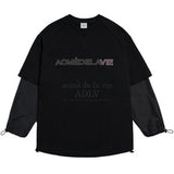 アクメドラビ(acme' de la vie)  WOVEN STRING SWEATSHIRT BLACK