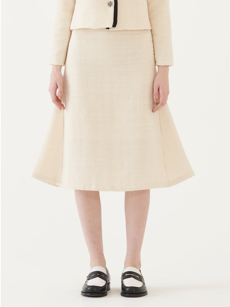 TMO BY 13MONTH（ティーエムオーバイサーティンマンス）TWEED MIDI SKIRT (IVORY)