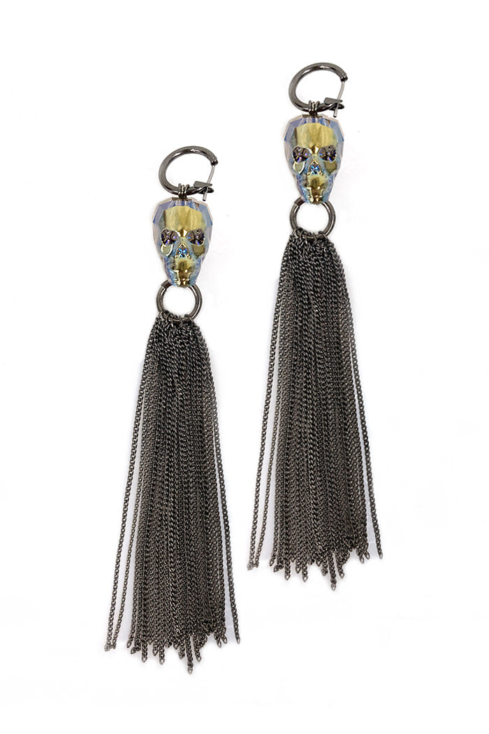 BLACKPURPLE (ブラックパープル) [BLACKLABEL] SKULL LONG CHAIN EARRING
