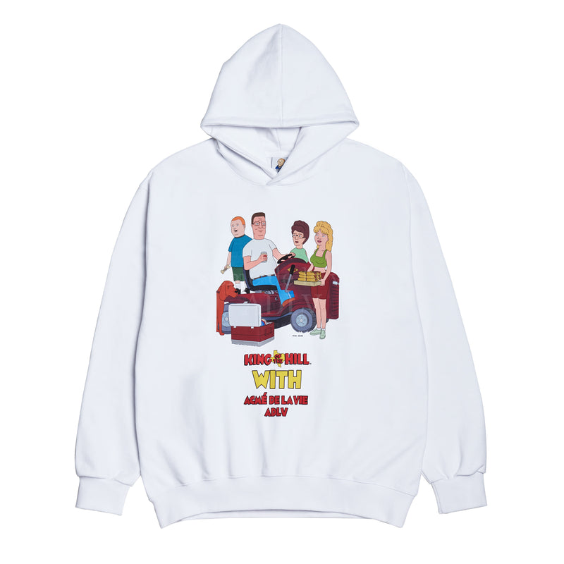 アクメドラビ(acme' de la vie)  BACKYARD FAMILY - WHITE HOODIE