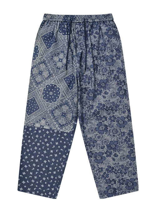 アジョバイアジョ(AJOBYAJO)            Paisley Mixed Oversized Pants [Navy]