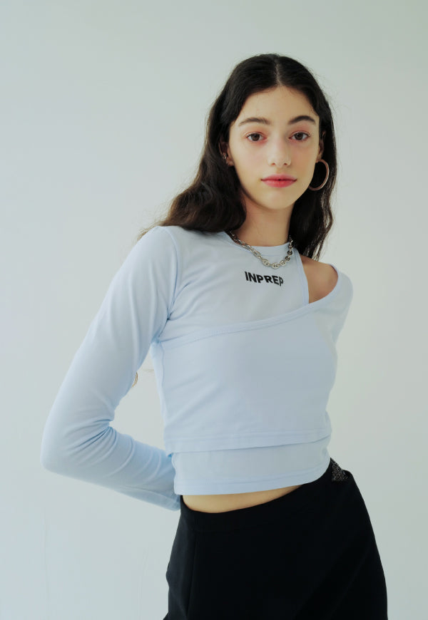 INPREP (インプレップ）DOUBLE LAYERED LONG SLEEVE T-SHIRT (SEAFOAM)
