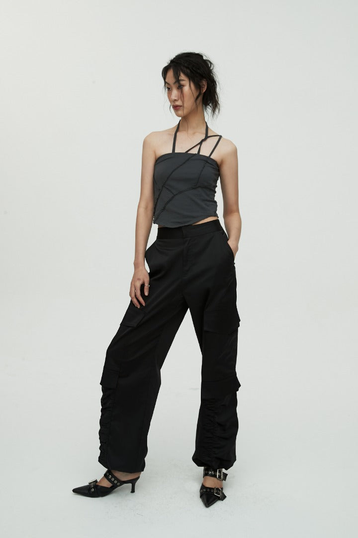 nache(ナチェ) RAWCUT WASHING SLEEVELESS - BLACK