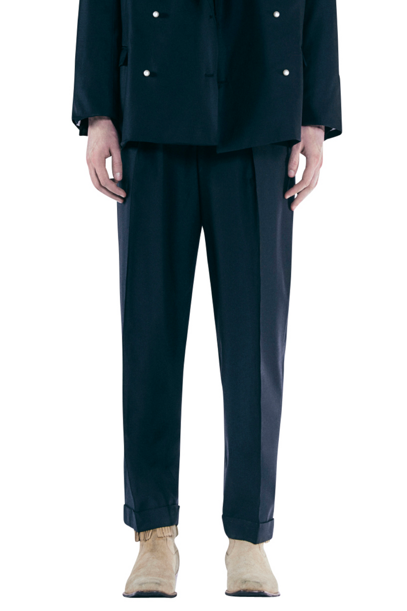 レイブレス(LABELESS) BLACK PEARL WOOL TROUSERS