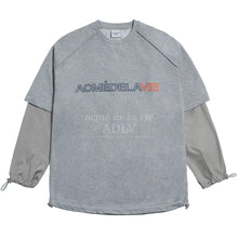 アクメドラビ(acme' de la vie)  WOVEN STRING SWEATSHIRT GREY