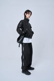 オーワイ(OY) DOUBLE PLEATS BOMBER JACKET-BLACK