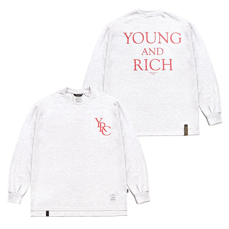 STIGMA(スティグマ)  22 YOUNG&RICH OVERSIZED LONG SLEEVES T-SHIRTS WHITE MELANGE