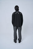 オーワイ(OY) OVER CHECK LOGO PANTS-BLACK