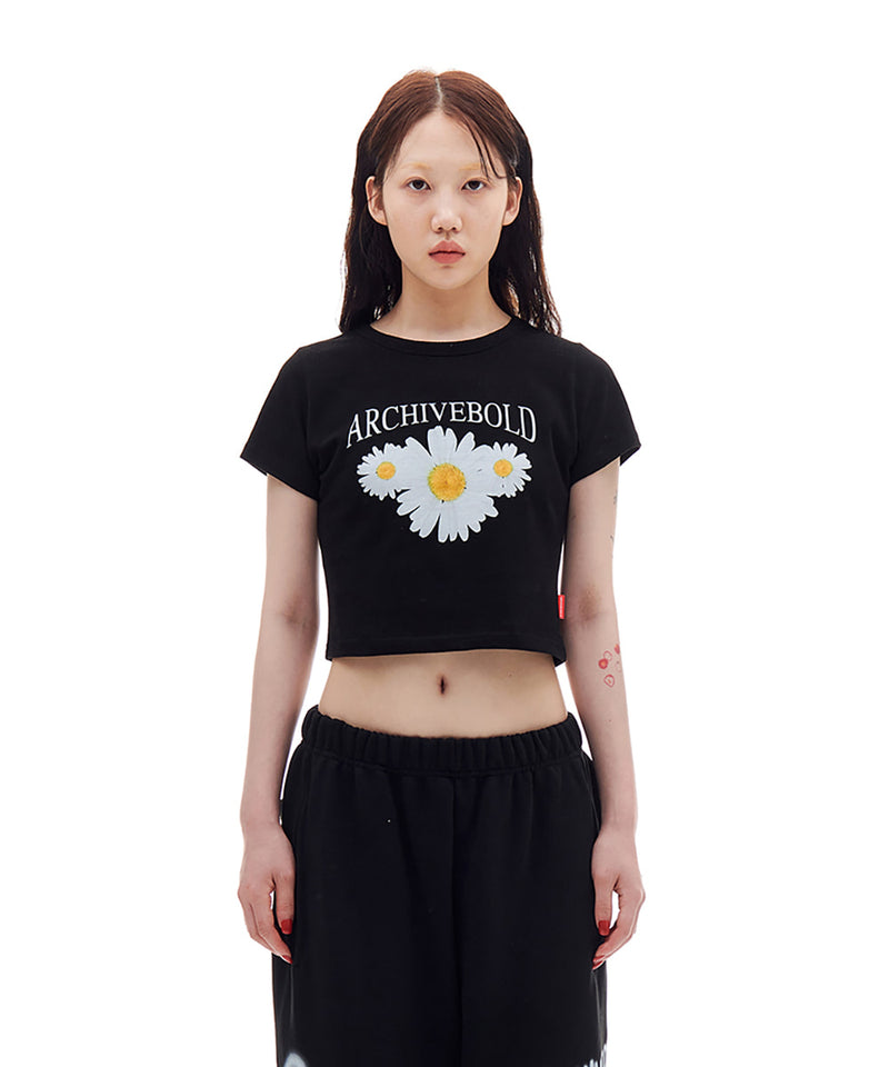 ARCHIVE BOLD (アーカイブボールド)　DAISY CROP TOP (BLACK)