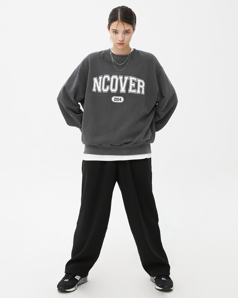 NCOVER（エンカバー）PIGMENT CRACK LOGO SWEATSHIRT-BLACK