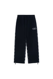 オーワイ(OY) OVER CHECK LOGO PANTS-BLACK