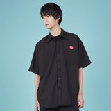 VARZAR(バザール) Heart Logo Silky Over Fit Half Shirts (2color)