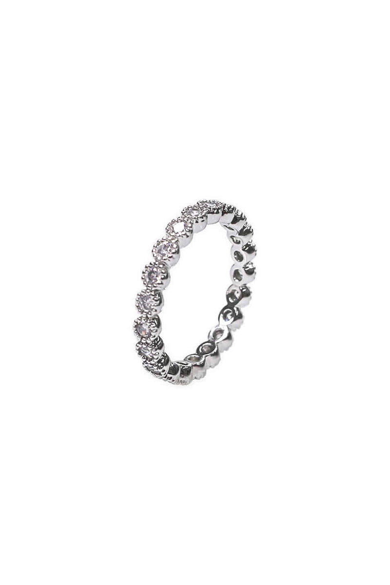BLACKPURPLE (ブラックパープル)  tenis chain cubic ring S - silver