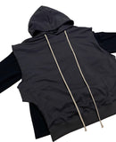 トレンディウビ(Trendywoobi) Tr layered long-sleeved hoodie charcoal