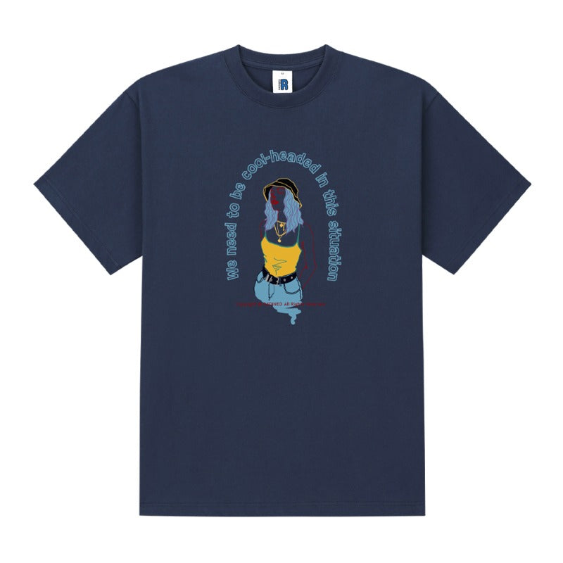 RADINEO (ラディネオ)　Cool navy short-sleeved T-shirt