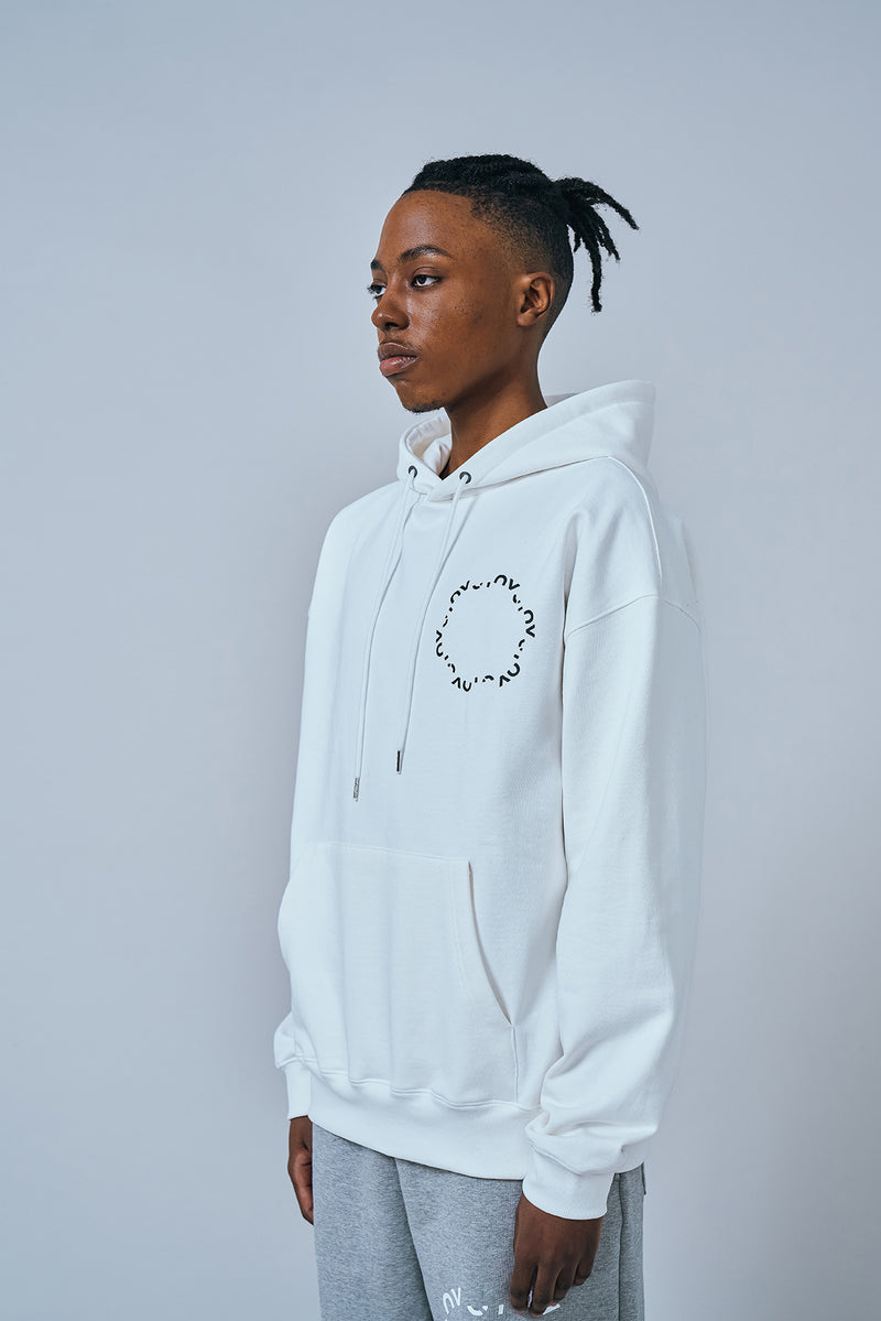 オーワイ(OY) ROUND LOGO HOODIE-WHITE
