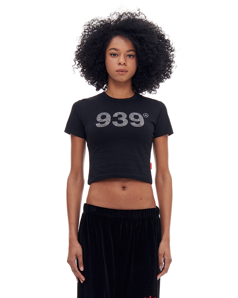 ARCHIVE BOLD (アーカイブボールド) 939 LOGO CROP TOP (BLACK/HOTFIX