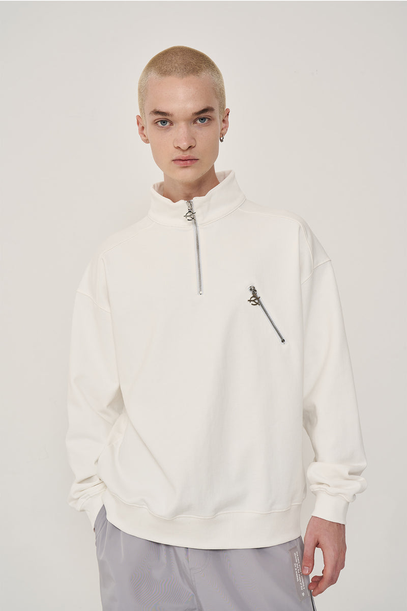 オーワイ(OY) LOGO ZIPPER POLA MTM-WHITE